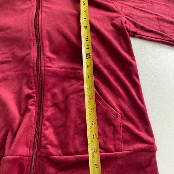 MessBebe Sportswear Women's Full-Zip Hoodie Size L Extra Large Red Wine - Picture 13 of 13